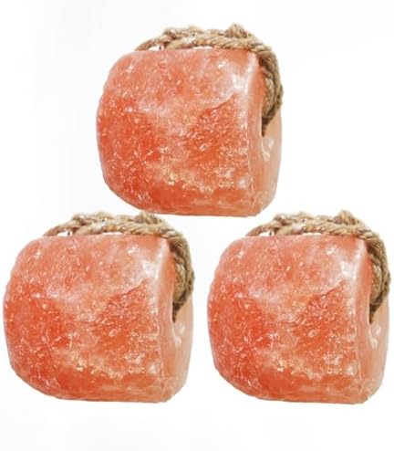 kathson Hanging Salt Lick for Horses Pack of 3,Himalayan Salt Blocks for Horse Natural Organic Mineral Salt Block Licking Salt Licks for Horses Cattle Deer Goats Cows and Other Livestock(10.55-12 LBS)