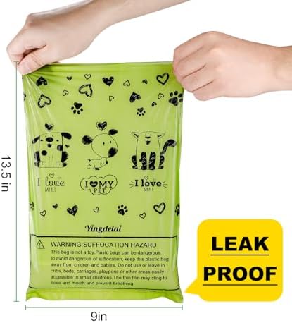 Dog Poop Bags Rolls with Dispenser - Leak Proof - 540 Count Unscented