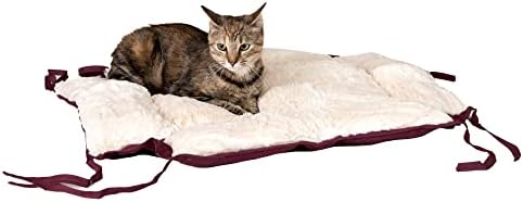 Armarkat 2-in-1 Cat Pet Bed & Fleece Cat Mat, Burgundy/Ivory, 16" L x 16" W x 6" H (C06HJH/MB)