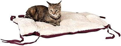 Armarkat 2-in-1 Cat Pet Bed & Fleece Cat Mat, Burgundy/Ivory, 16" L x 16" W x 6" H (C06HJH/MB)