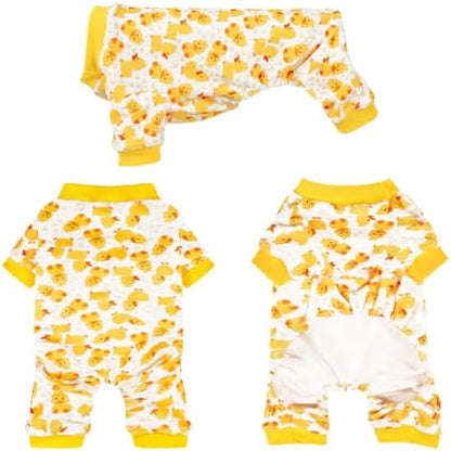 Paiaite Dog Pajamas Onesie: Comfortable Four-Legged Apparel for Small, Medium, & Large Dogs, Polyester Material for Comfort, Wrinkle Resistance, Moisture Wicking, Stretchiness Cartoon Duck M