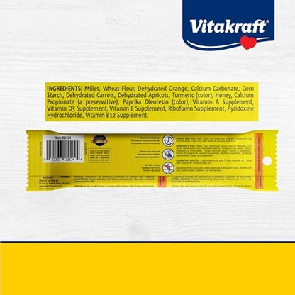 Vitakraft Crunch Sticks Parakeet Treat – 2 Sticks in Orange and Apricot Flavor – Triple Baked with Natural Wood Center – Added Vitamins and Minerals with Cage Clip Holder for Long-Lasting Enrichment