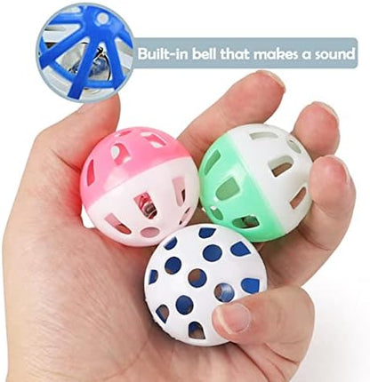 PET SHOW 20 Pack Cat Toys Balls with Bell Inside for Indoor Cats Kitten