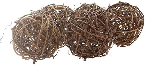 emours Willow Branch Rattan Ball Chew Toys for Small Animals Rabbits Guinea Pigs Chinchillas Pet Rats 5Pcs