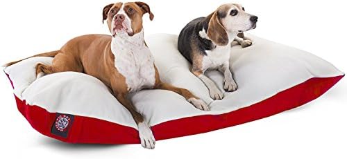 Majestic Pet Rectangle X-Large Dog Bed Washable – Removable Slipcover Pet Bed – Dog Crate Bed Super Value Pillow Dog Bed – Dog Kennel Bed for Sleeping - Dog Bed X-Large Breed 42 x 60 Inch – Red