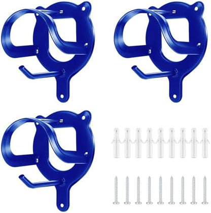 Dunzy 3 Counts Horse Bridle Rack Bracket Bridle Hooks Tack Storage Halter Hanger Metal Holder with Tubes and Screw for Horse Barn Supplies (Sapphire Blue)