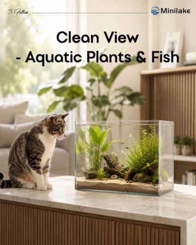 3 Gallon Nano Glass Fish Tank, Ultra-Clear Rimless Aquarium