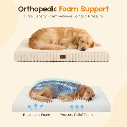 Orthopedic Dog Bed for XXL Dog, Waterproof Washable Pet Bed for Crate