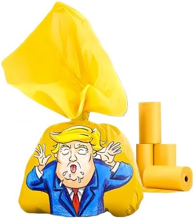 Funny Dogs Poop Bags Shit Bag 60 Count The Most Presidential Poop Bag Ever Unscented Leakproof Extra Thick Pet Waste Bags Novelty Gag Gift White Elephant Gifts for Cat Dog Walking & Cleaning