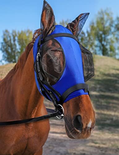 Horse Fly Mask with Ears, Fly Mask for Horses, Breathable Mesh