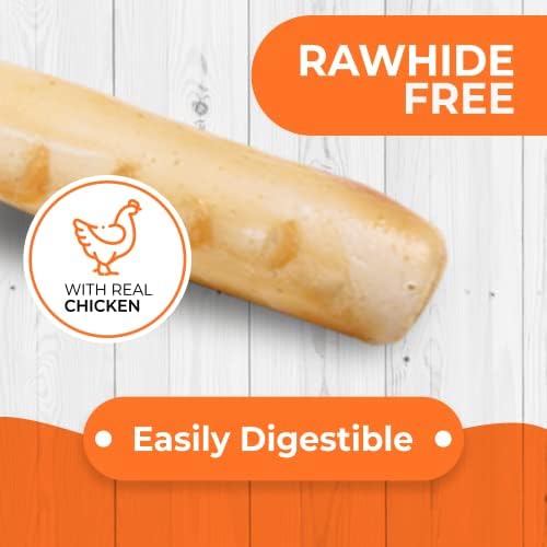 Canine Naturals Rawhide Free Chicken Recipe Dog Chews, Mini Rolls, 6 Count