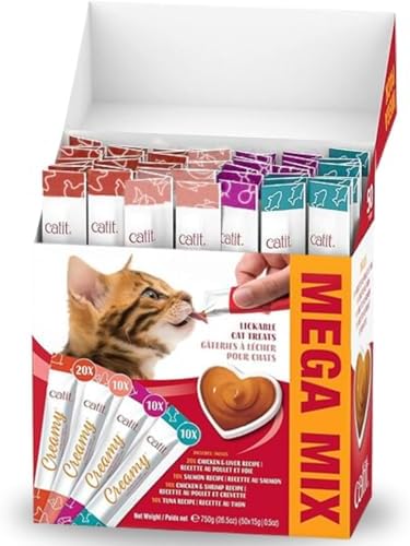 Catit Creamy Lickable Cat Treat, 50 Pack