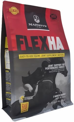 Majesty's Flex HA Wafers - Superior Performance Horse / Equine Joint Support Supplement - HA, Vitamin C, Yucca, Glucosamine - 60 Count (2 Month Supply)