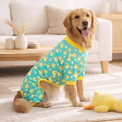 XPUDAC 4 Pieces Dog Pajamas for Large Dogs Pjs Clothes Puppy Onesies for Doggie Duck Shirts Sleeper for Pet Cats Jammies-5XL
