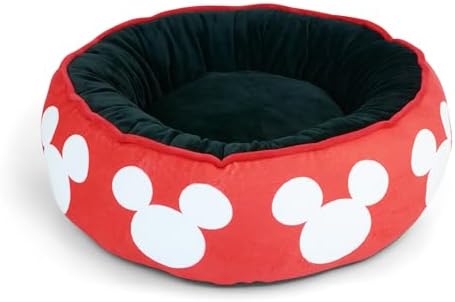 Disney Dog Bed, Mickey Mouse Ears Icon Red, Donut