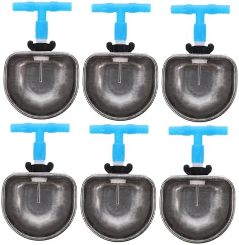 Milisten 6pcs Automatic Rabbit Water Bowl Stainless Steel Water Feeder