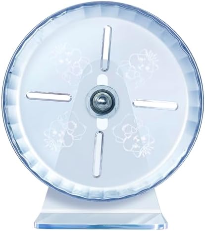 lazYYzal Silent Hamster Wheel, Super-Silent Hamster Exercise Wheels Accessories, Quiet Running Wheels, Adjustable Stand for Hamsters Mice Or Other Small Animals (Ф 6 inch,Transparent)