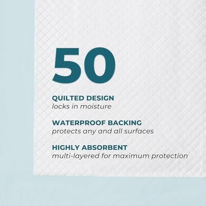 GREEN LIFESTYLE Underpads - Pet Training Pads for Dogs, Cats, Bunny, Chucks Pads for Adults, for use as Incontinence Bed Pads, Seniors Bed Pad (Pack of 50 - 30x36)