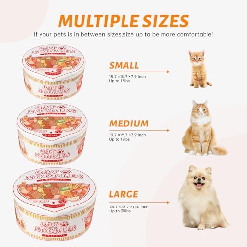 寵幸 Ramen Noodle Cat Bed, Soft Warm Washable for Cats Dogs