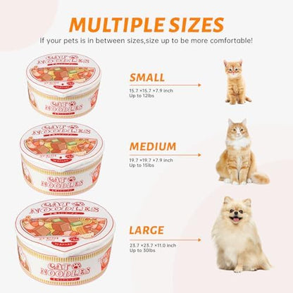 寵幸 Ramen Noodle Cat Bed, Soft Warm Washable for Cats Dogs