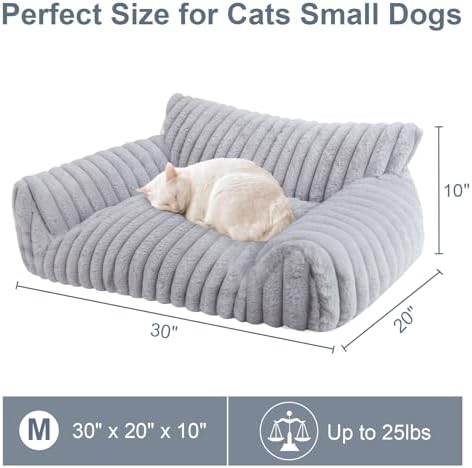 Dog Beds for Small Dogs, Cat Dog Couch Bed for Indoor Cats, Dog Sofa,M,Grey