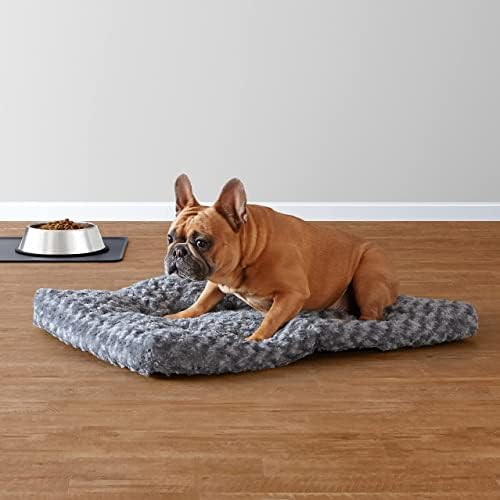 Amazon Basics Washable Cat and Dog Bed Crate Pad, Indoor, Easy to Wash, Fits Medium Crates, 29 x 21 x 3 inches, Gray