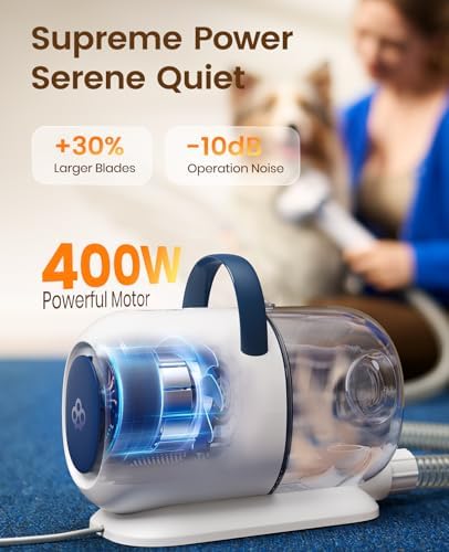 oneisall Dog Grooming Vacuum - 15000Pa Suction, Captures 99% Pet Hair to Reduce Shedding, Dog Grooming Clippers & Quiet Brush (≤59dB) with 4 Accessories, 2L Dust Canister for Home Cleaning