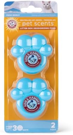 Arm & Hammer Cat Litter Box Deodorizer Pods, Fresh Breeze, 2 Count