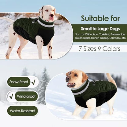 AOFITEE Dog Coat with Harness Warm Reflective Dog Jackets for Medium Dogs