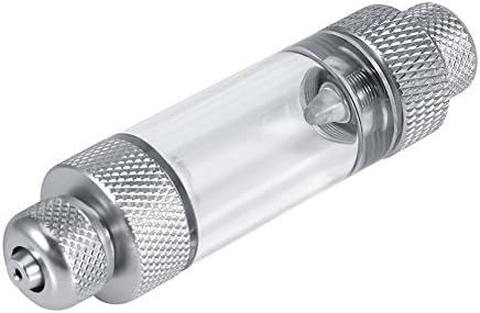 CO2 Bubble Counter, Double Head Built in Check Valve Bubble Counting Tool for Aquarium Fish Tank Aluminum Alloy Acrylic Silver 8.2 x 2cm 1 Pack