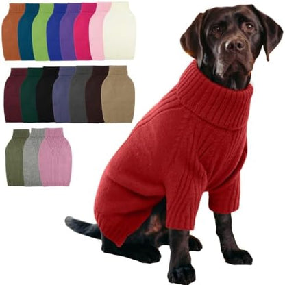 IECOii XXL Dog Sweater,Thermal Knit Big Dog Sweater Christmas Turtleneck