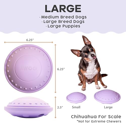 Flying Saucer - Silicone Dog Treat Puzzle, Lick Mat and Slow Feeder (Large)