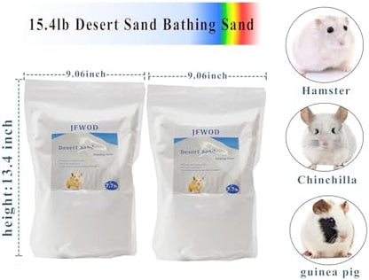 Hamster Bath Sand, 15.4lb Dust Free Desert Sand or Potty Litter Sand for Hamster Chinchillas Gerbil Syrian Mice Small Animals(White)
