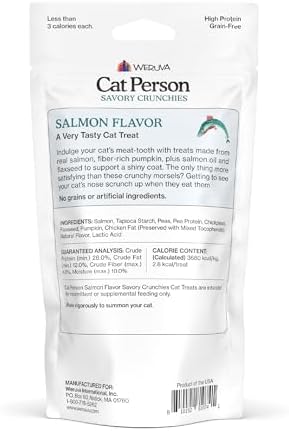 Cat Person, Salmon Savory Crunchies Cat Treats, 2oz Bag