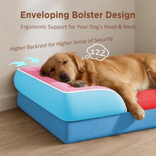 Comfort Expression Orthopedic Dog Bed for Extra Large Dogs with Bolster
