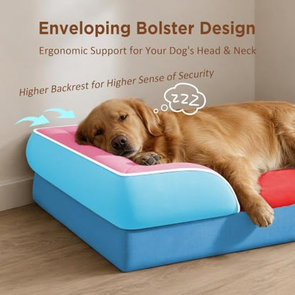 Comfort Expression Orthopedic Dog Bed for Extra Large Dogs with Bolster