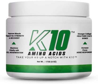 K10 Amino Acids for Dogs, All-in-One Dog Supplement, 30 Servings/Tub