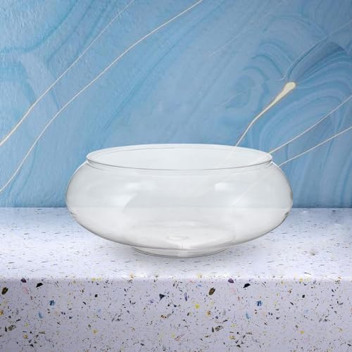 IbErsacs Clear Fish Bowl Vase Bubble Bowl Round Shallow Planter Terrarium Fish Bowl Aquatic Plant Pot Daffodil Pot Hydroponic Planter Fish Tank Aquarium Bowl, Transparent