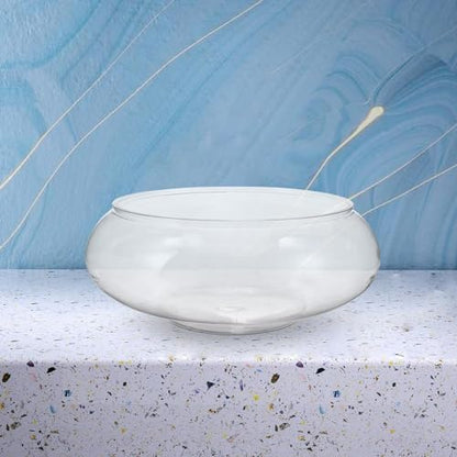 IbErsacs Clear Fish Bowl Vase Bubble Bowl Round Shallow Planter Terrarium Fish Bowl Aquatic Plant Pot Daffodil Pot Hydroponic Planter Fish Tank Aquarium Bowl, Transparent