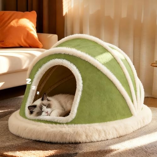 Cat Tent Beds for Indoor Cats, Cat Cave House with Removable Washable Cover
