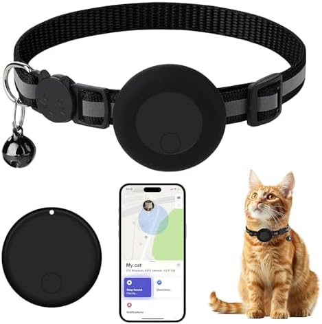 GPS Tracker for Cats (1 Pack), Mini GPS Cat Tracker, Smart Pet Activity Tracker, No Monthly Fee, Compatible with Apple Find My(iOS Only), Anti-Lost, Finder Tag for Vehicles, Pets, Kids, Items