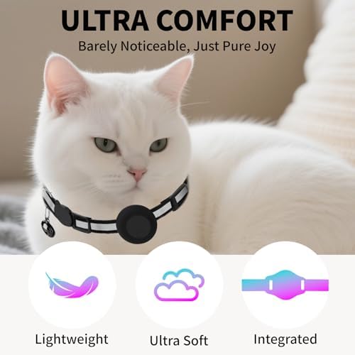 GPS Tracker for Cats (1 Pack), Mini GPS Cat Tracker, Smart Pet Activity Tracker, No Monthly Fee, Compatible with Apple Find My(iOS Only), Anti-Lost, Finder Tag for Vehicles, Pets, Kids, Items