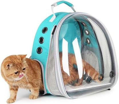 Lollimeow Cat Carrier Backpack, Expandable Bubble Pet Carrier for Cats and Small Dogs, Airline Approved Travel Backpack for Hiking, Walking & Outdoor Adventures - Supports up to 16 lbs