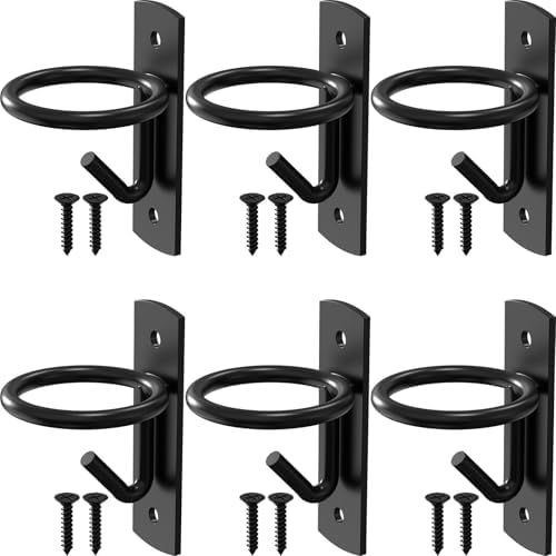 Black Metal Horse Stall Bucket Hanging Hooks
