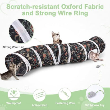 Glittme S-Shape Cat Tunnel, Foldable Cat Tunnels for Indoor Cats