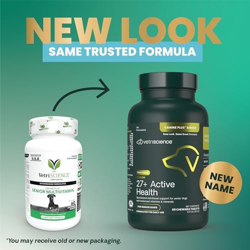 VetriScience Senior 27+ Active Health Chewable Tablets, Veggie, 60 Count