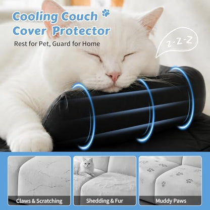 Cooling Dog Bed Mats with Neck & Head Support, 31.5 x 23.62 inch Black
