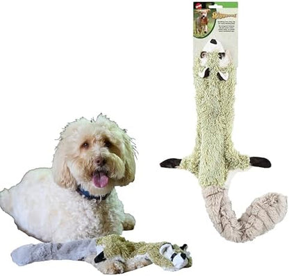 SPOT Skinneeez Raccoon 23 Inch Stuffing-Free Dog Toy – Soft Plush Tug Toy with Two Squeakers for Medium and Large Dogs – Mess-Free Interactive Chew Toy