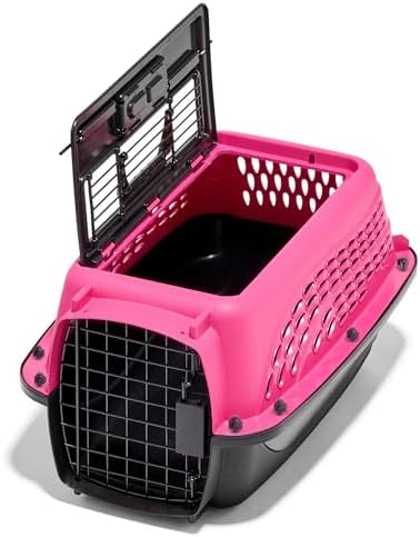 Petmate Two Door Plastic Pet Kennel, XS 19in, Pink, up to 10lbs