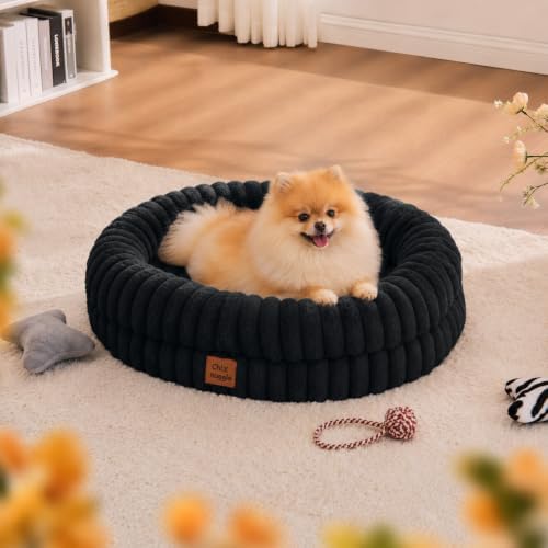 ChiXnuggle Orthopedic Dog Bed, Washable Cover, Faux Fur Bolster Pet Couch